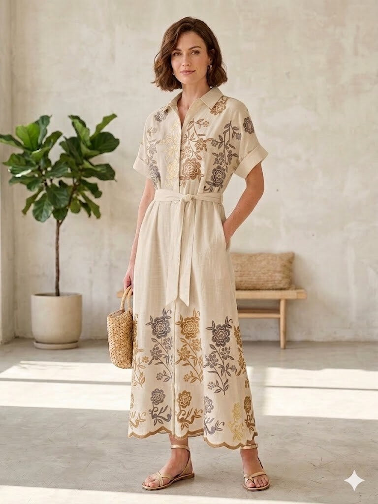 Miss Azur brodeerattu mekko 6495