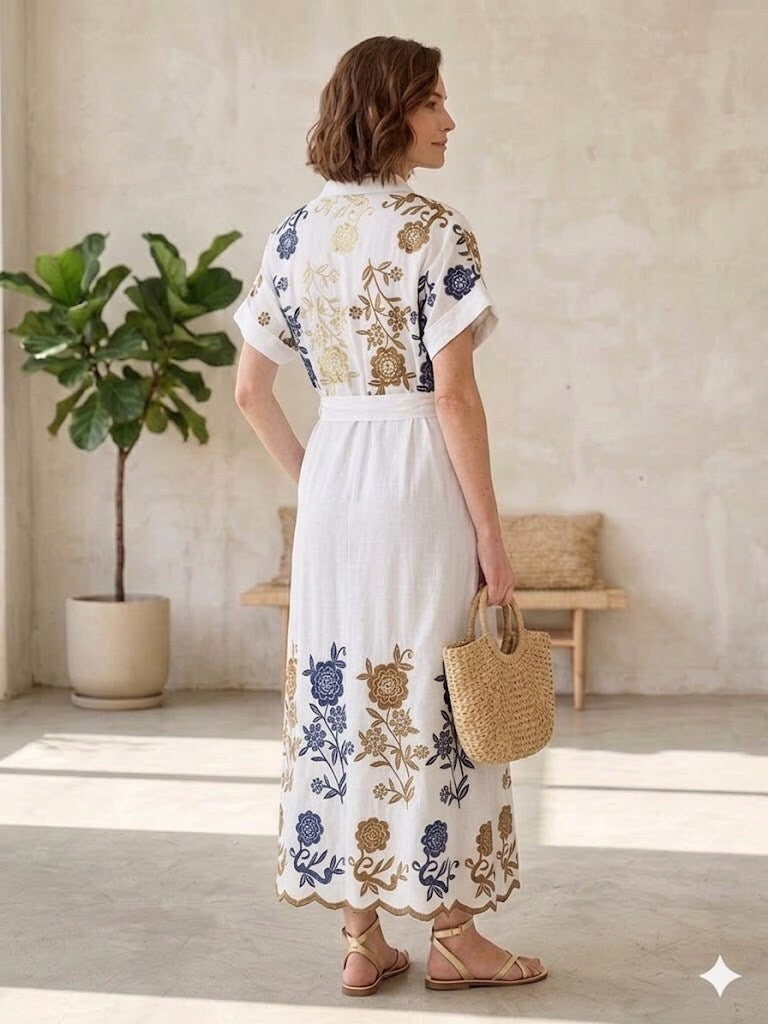 Miss Azur brodeerattu mekko 6495
